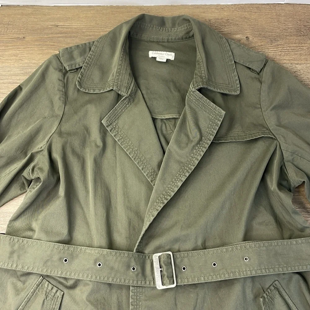 Coldwater Creek Women’s  Army Green Belted Utility Jacket, Size 18 - Picture 2 of 14